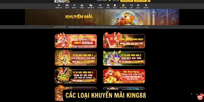 Khuyến mãi King88 - Cơ hội nhận những ưu đãi hấp dẫn 5 Các loại khuyến mãi King88